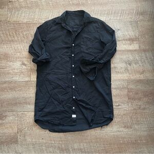 Frank & Eileen Black Relaxed Button-Down Dress